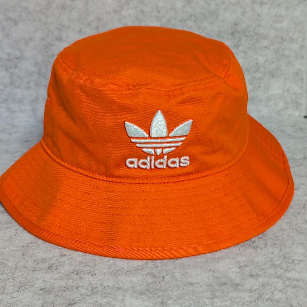 adidas Originals Orange Trefoil Logo Bucket Hat Lightweight One Size Men